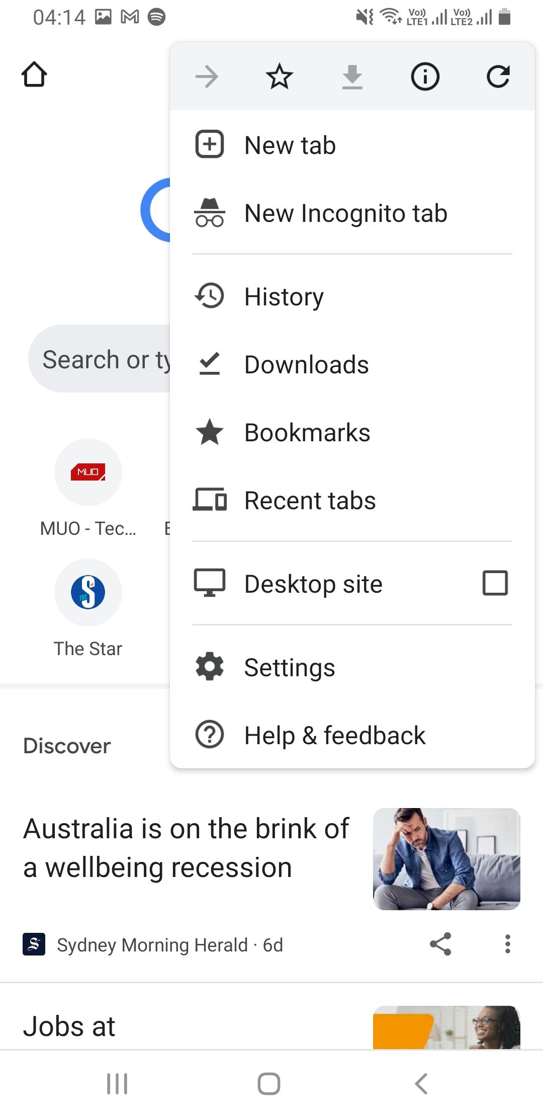 Chrome settings screenshot