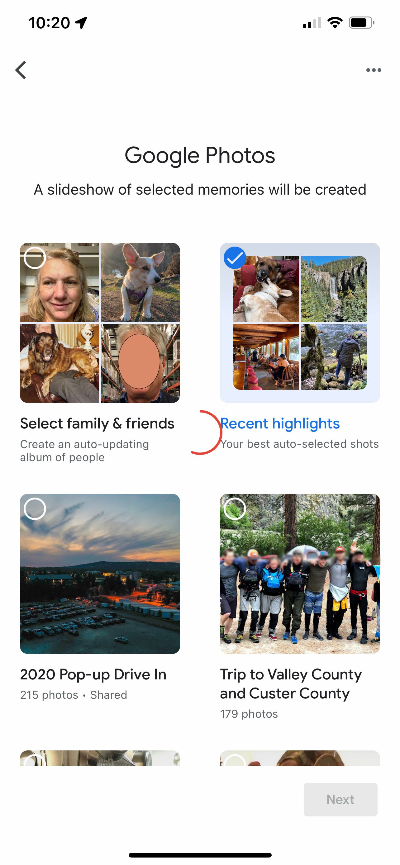 Choose photo album to use with ambient mode google photos