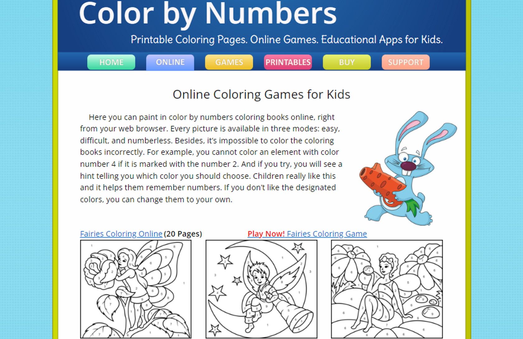 color by numbers online kids coloring website