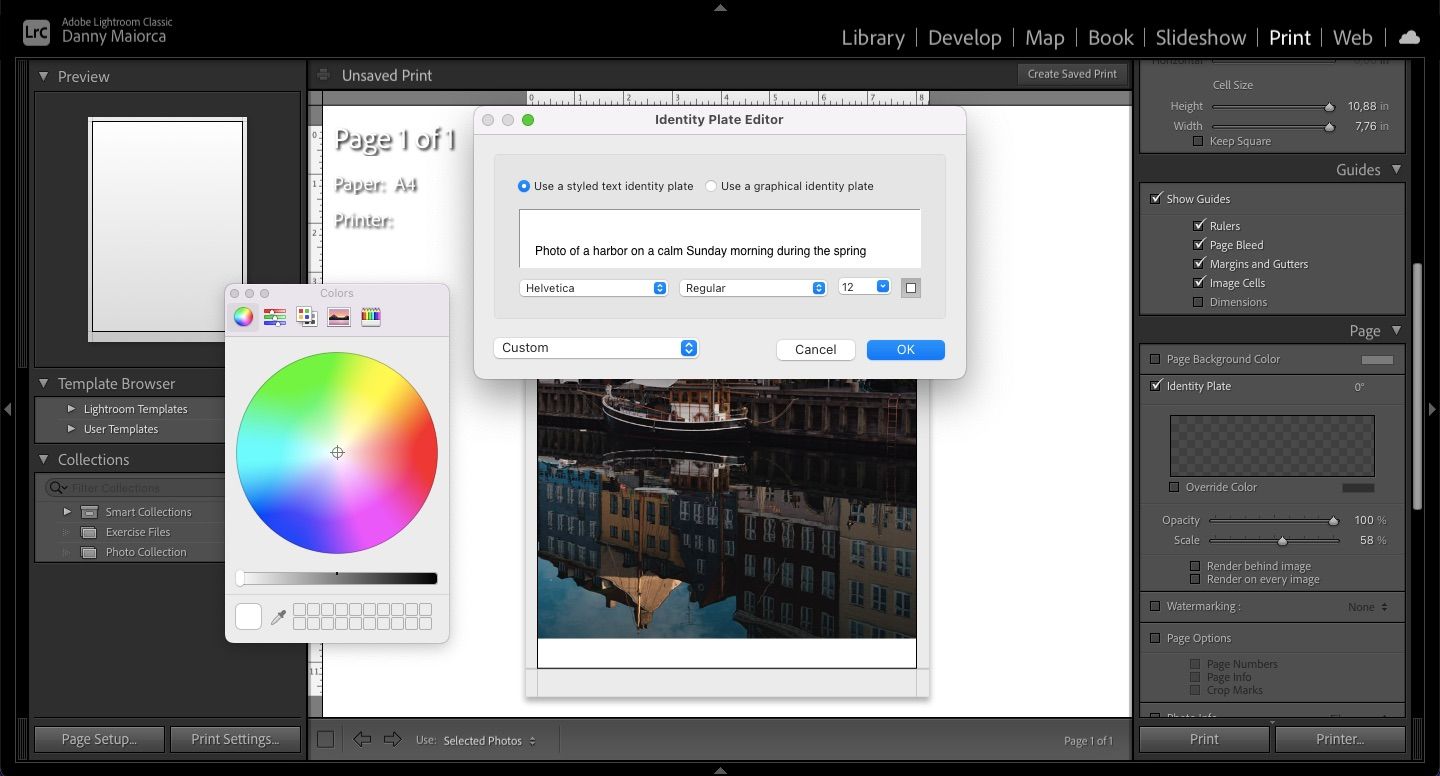 اسکرین شات چرخ رنگ را در adobe lightroom نشان می دهد
