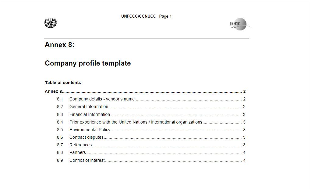 Company profile template