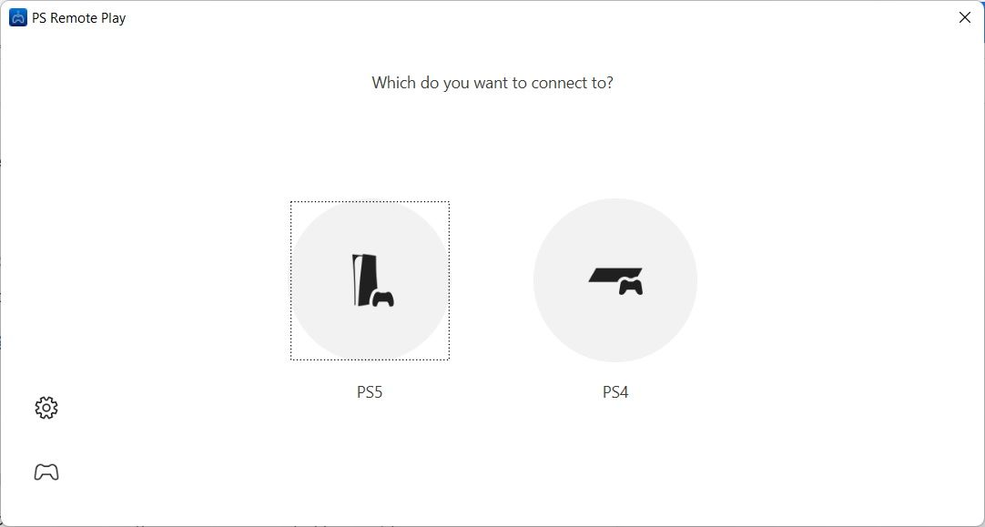 choosing which console to connect to on the ps remote play app for pc