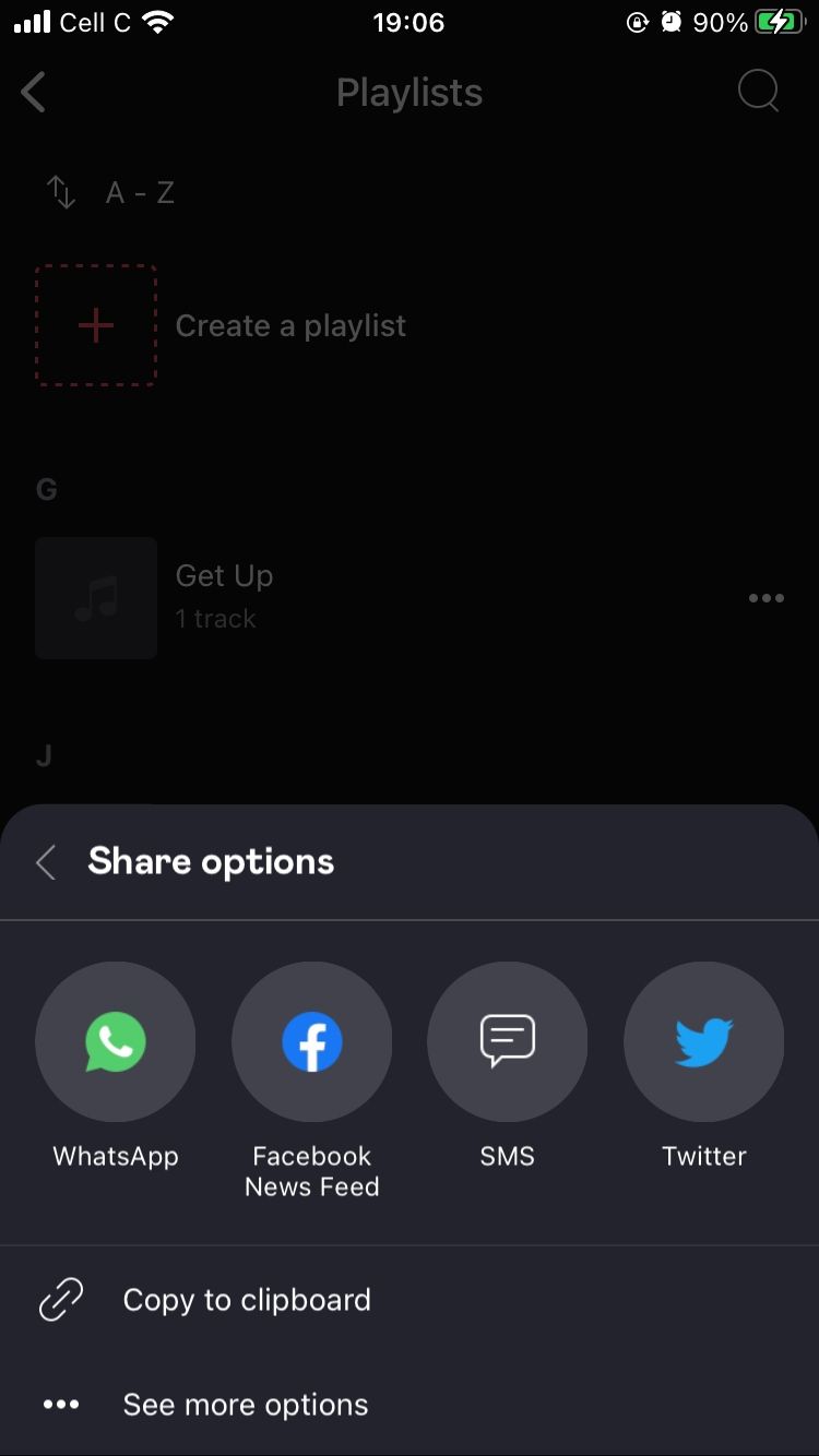 deezer playlist share options
