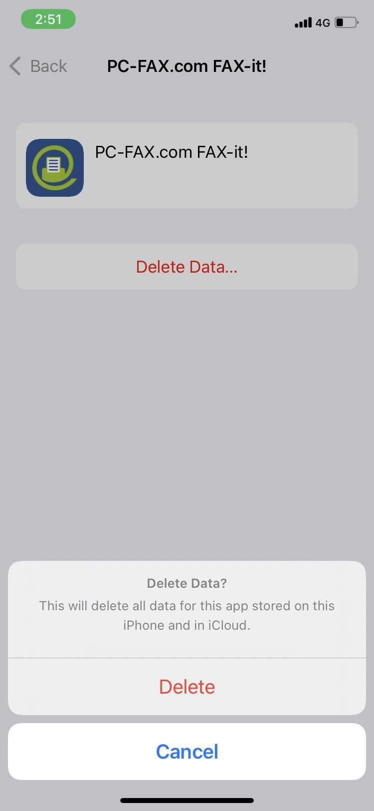 delete option 