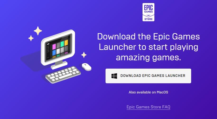 The Download Epic Games Launcher button