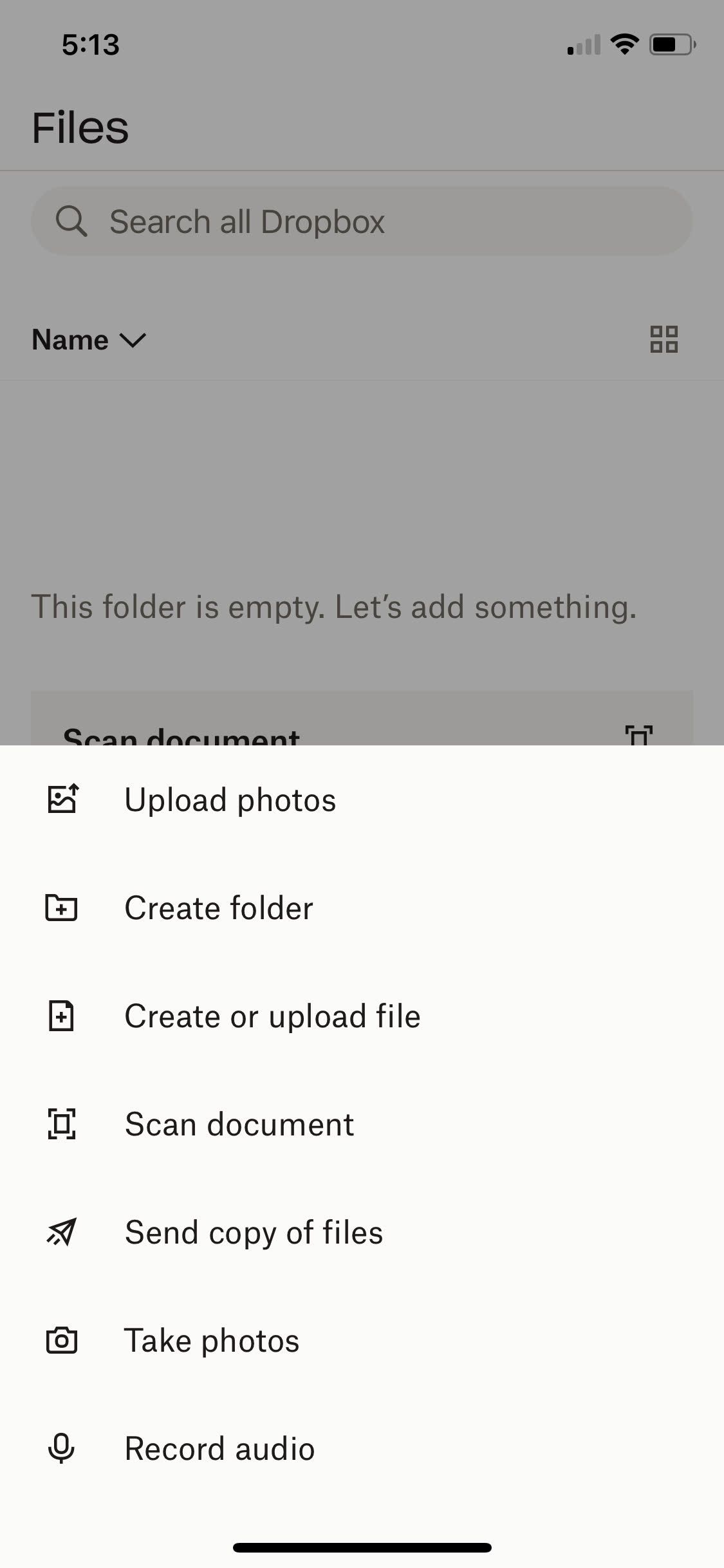 dropbox add file