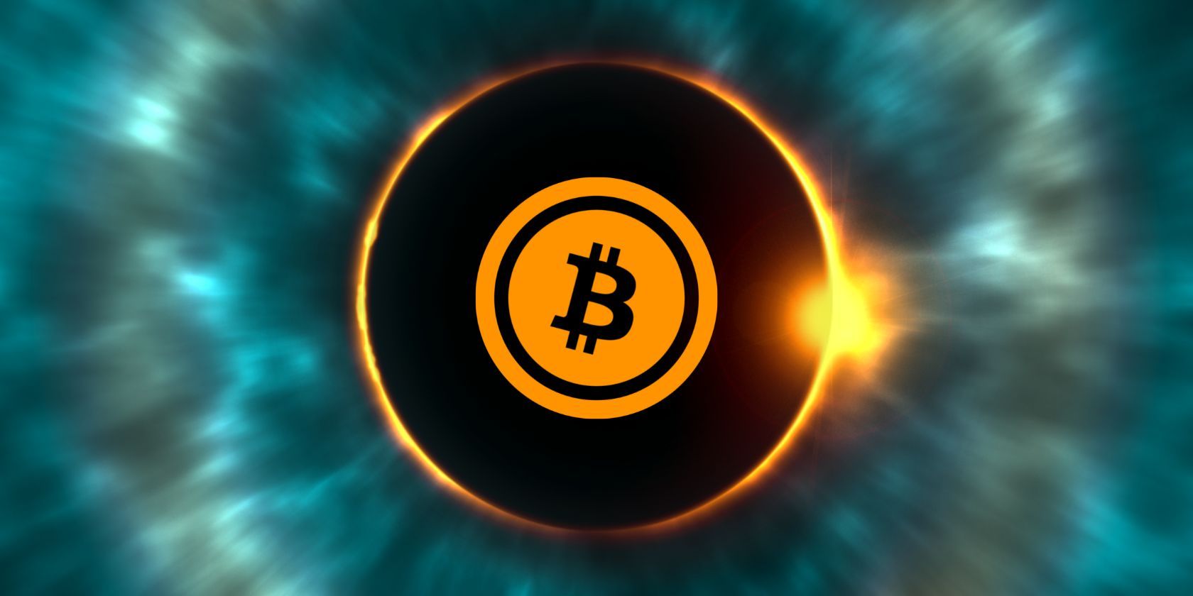 bitcoin logo within solar eclipse