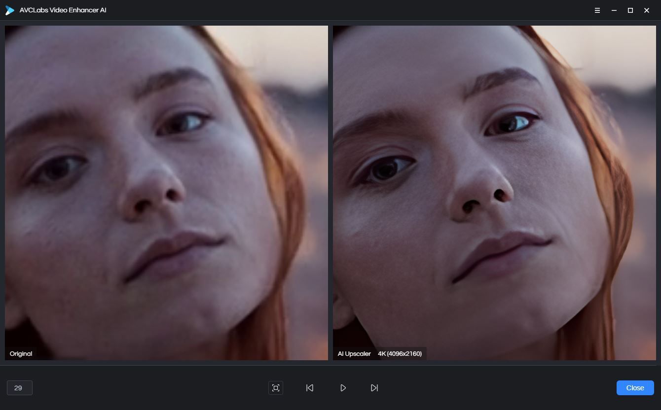 AVCLabs Video Enhancer AI face refinement