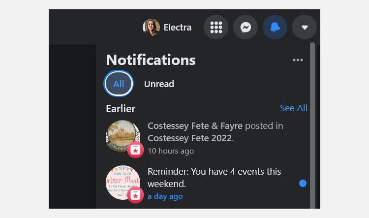 Facebook Notifications Icon and Alerts