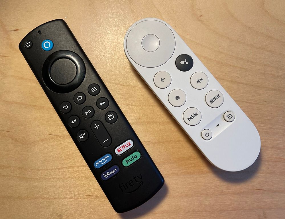 Amazon Fire TV Stick 4k Max vs. Chromecast with Google TV remotes