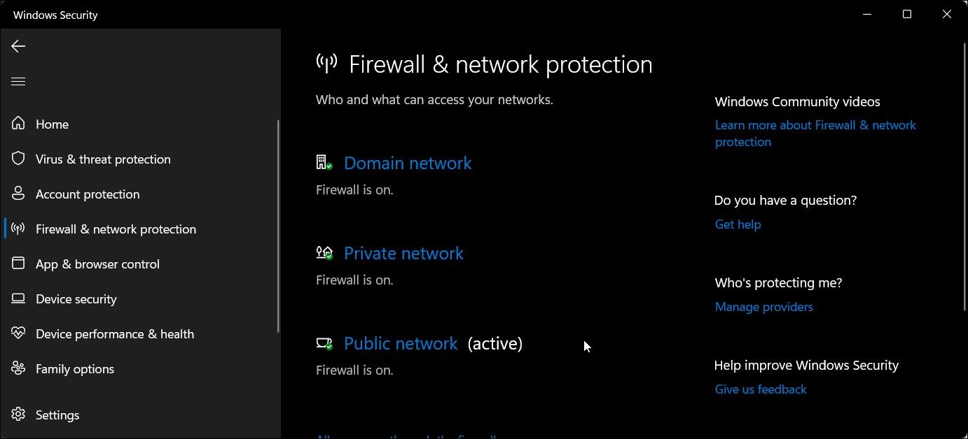 firewall and network protection windows defender