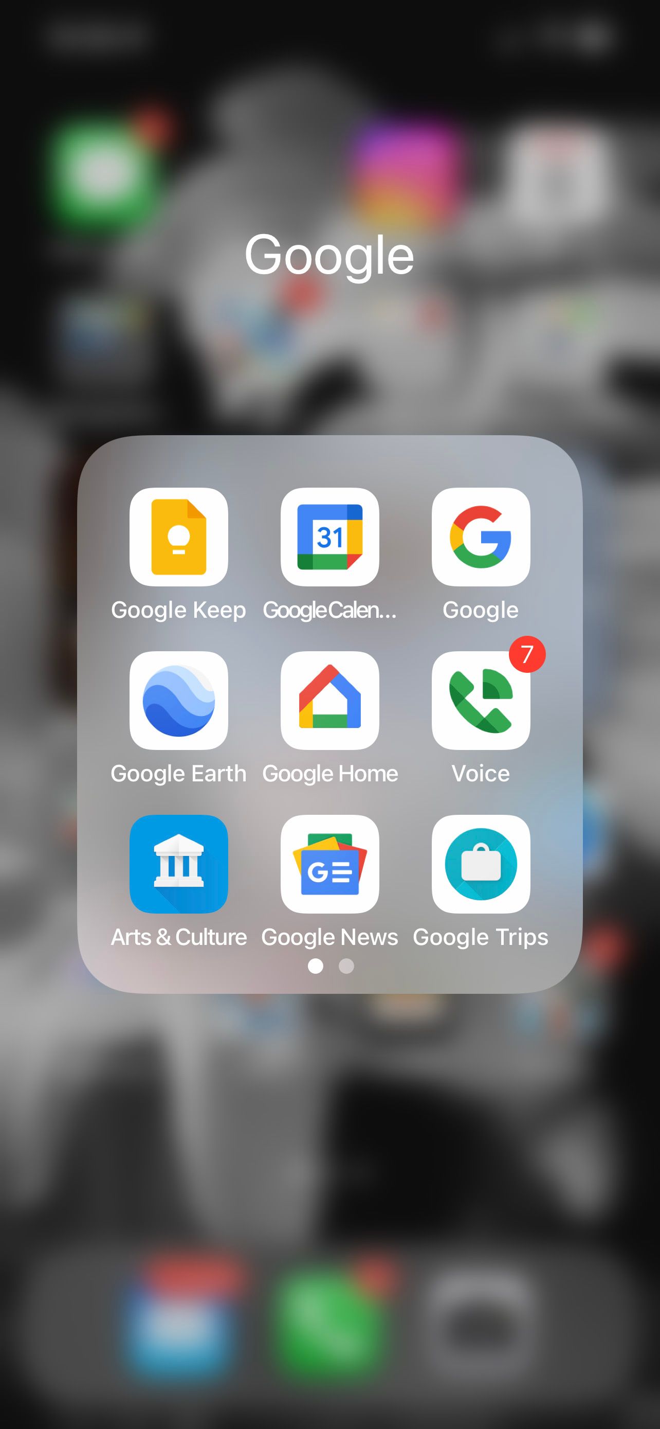 Google apps on phone including Google Home