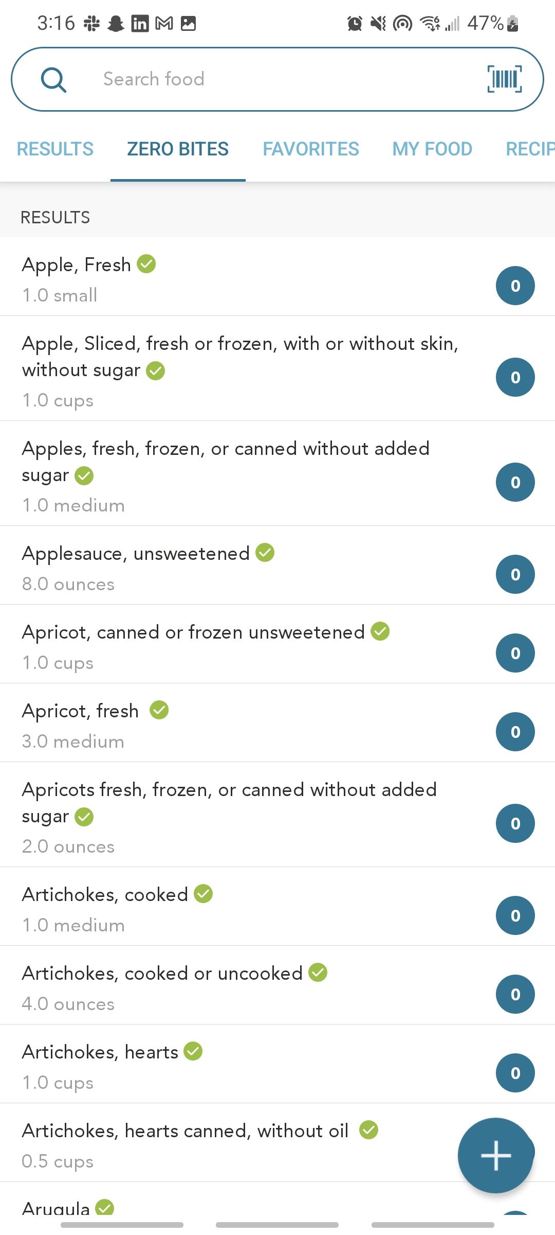 healthi app searching for a new food to add