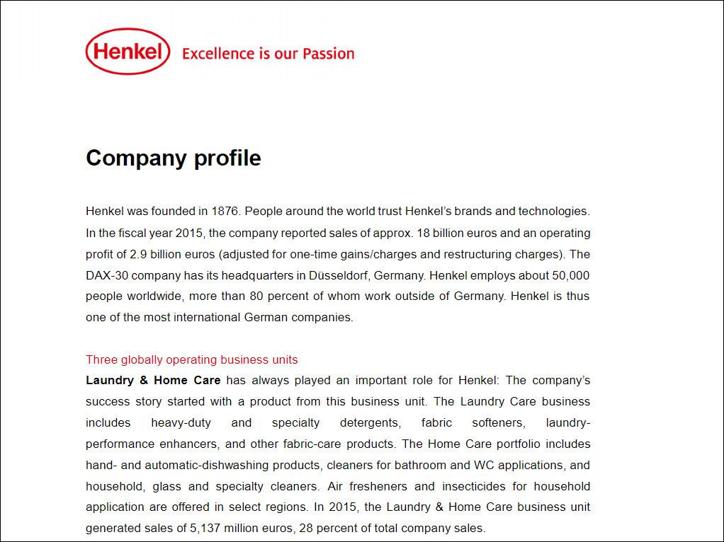 Henkel company profile