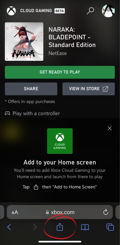 adding Xbox Game Pass shortcut to home screen step 1