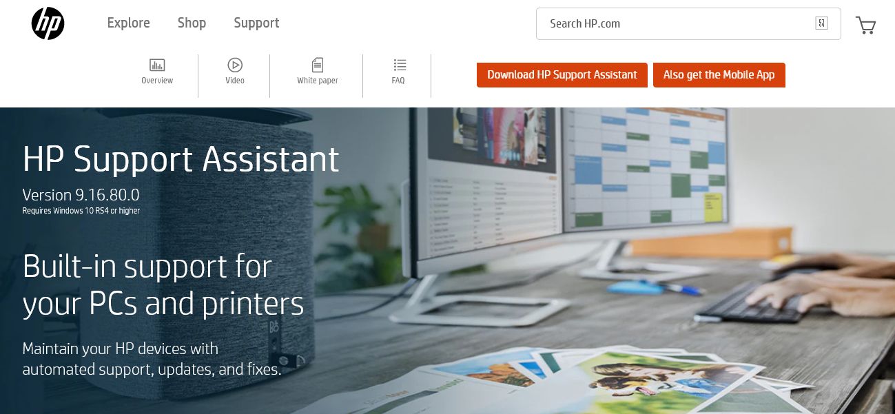 hp support assistant website