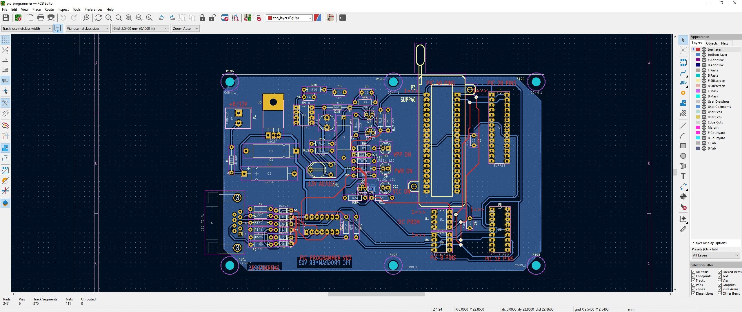 kicad with pic programmer demo