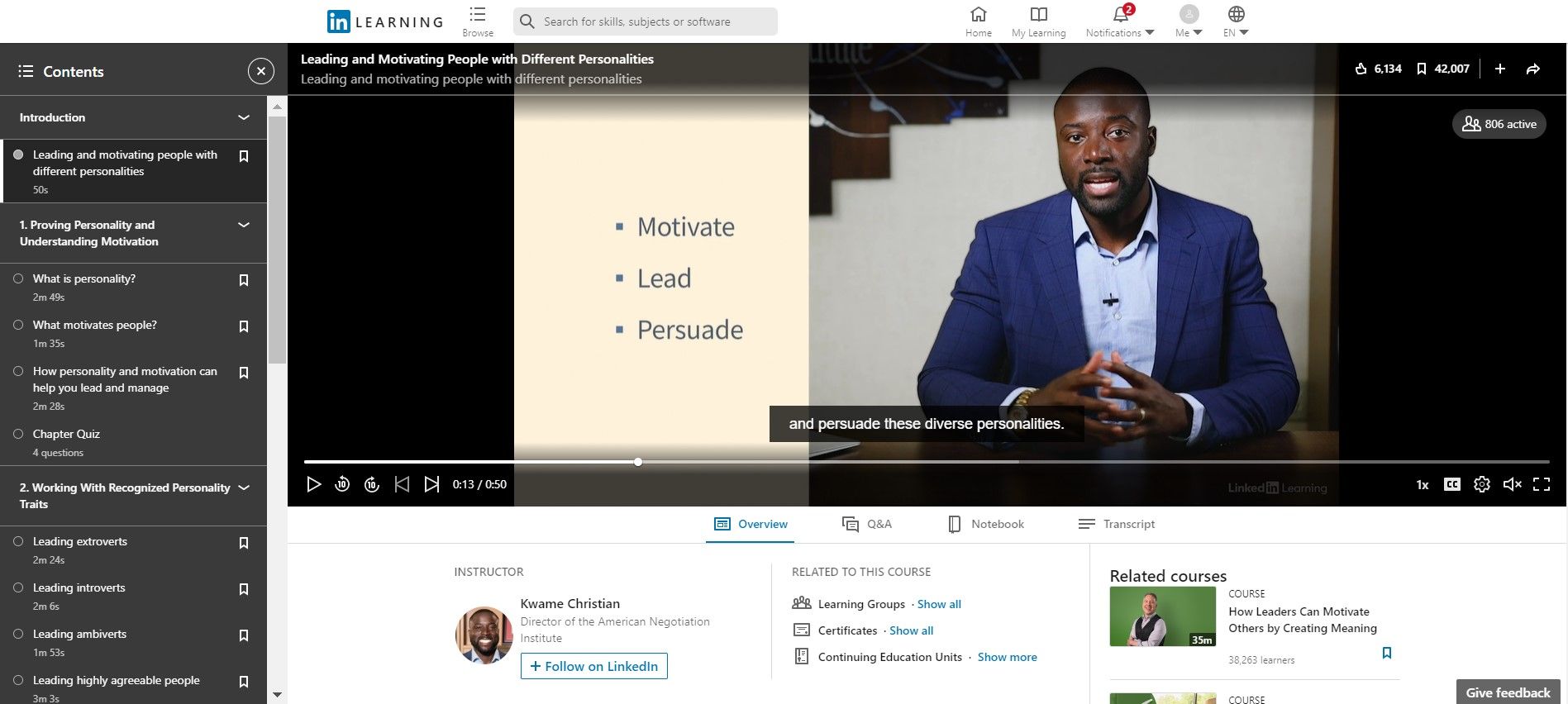 leading and motivating people with different personalities linkedin learning course