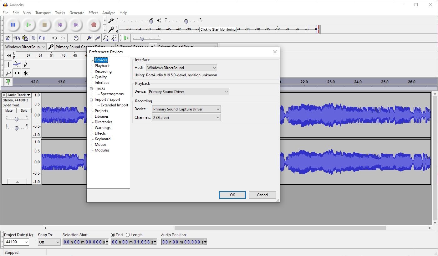 تنظیمات ضبط lenco ls-50led bk audacity