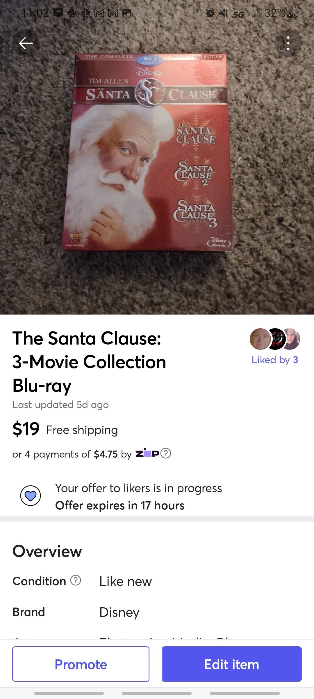 mercari app santa clause movie collection