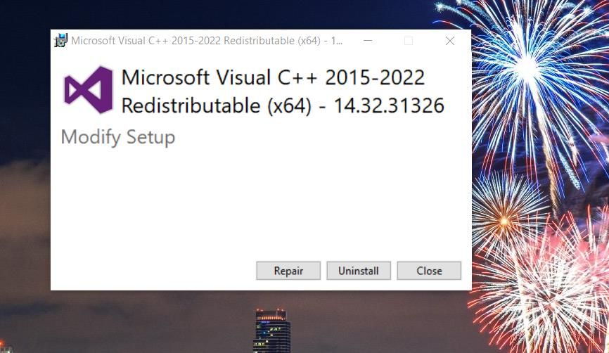 The Microsoft Visual C++ window 