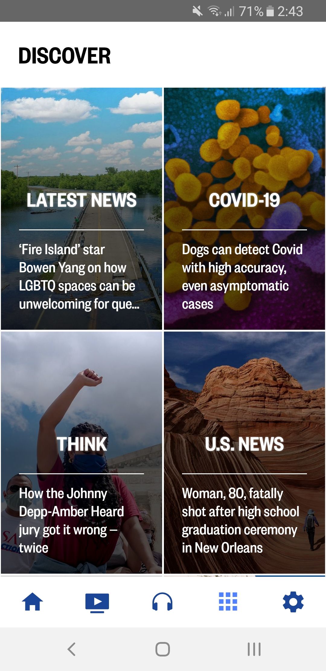 NBC News Discover screen in app