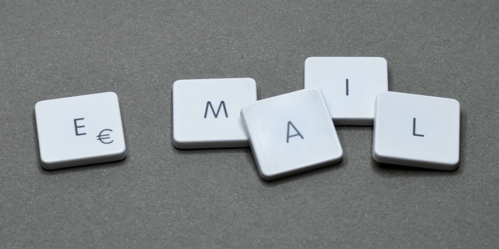 the word email spelled out in keyboard buttons