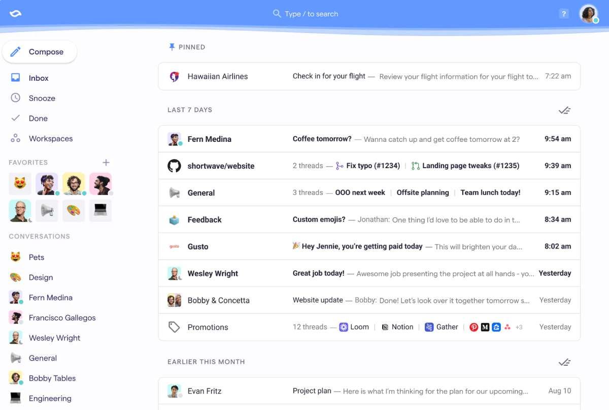 Shortwave is a Inbox by Gmail alternative to treat and manage emails like a to-do list