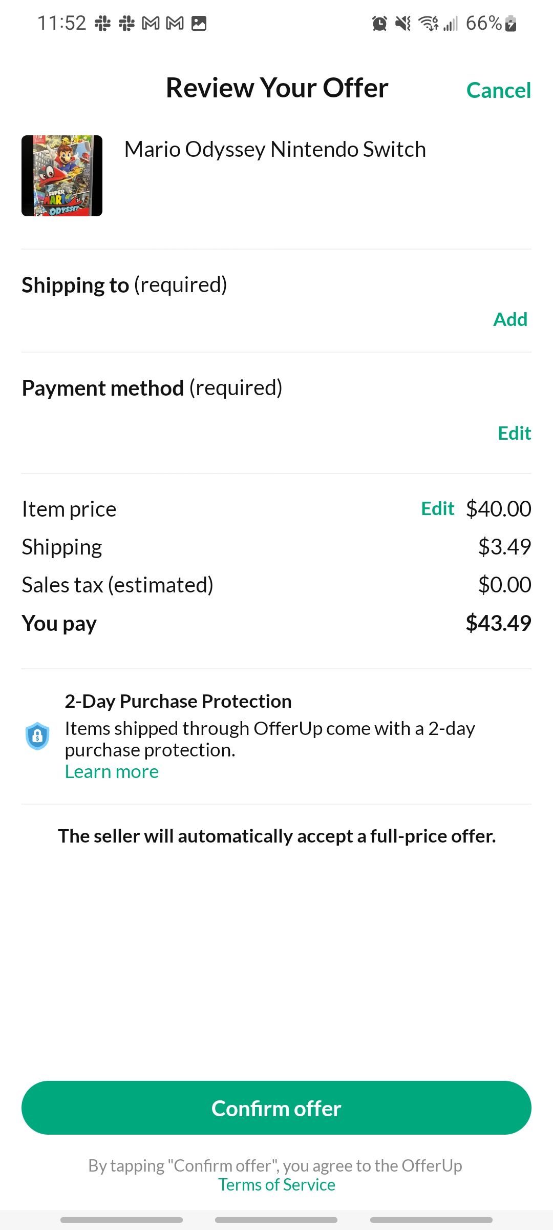 offerup app making an offer on another seller's listing