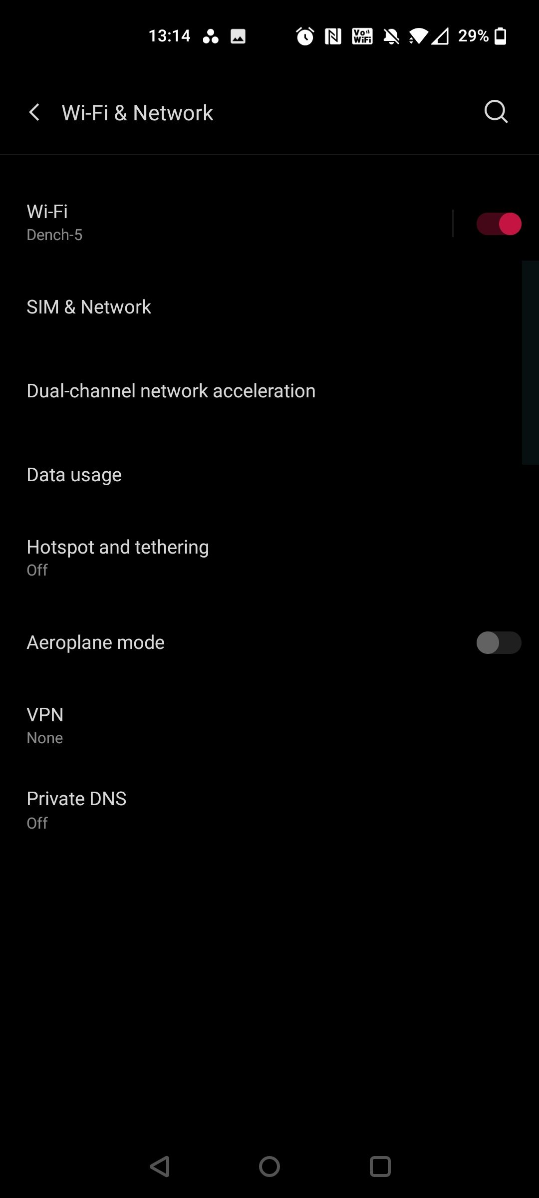 oneplus nord wifi settings page