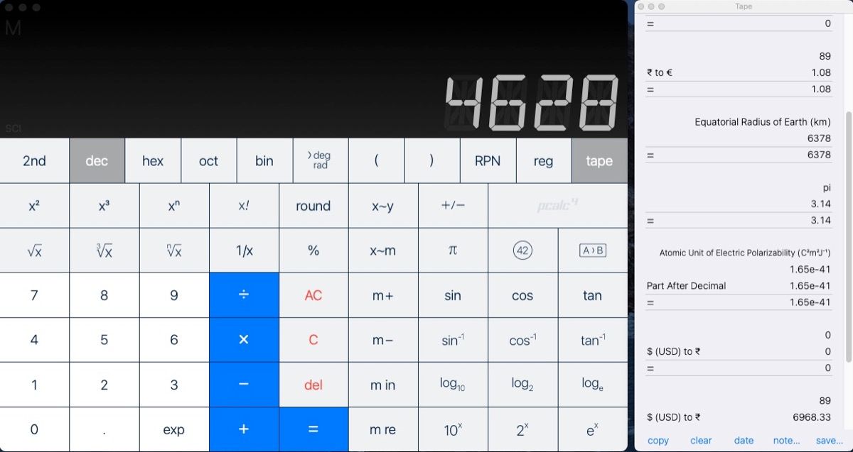 pcalc advanced calculator app mac