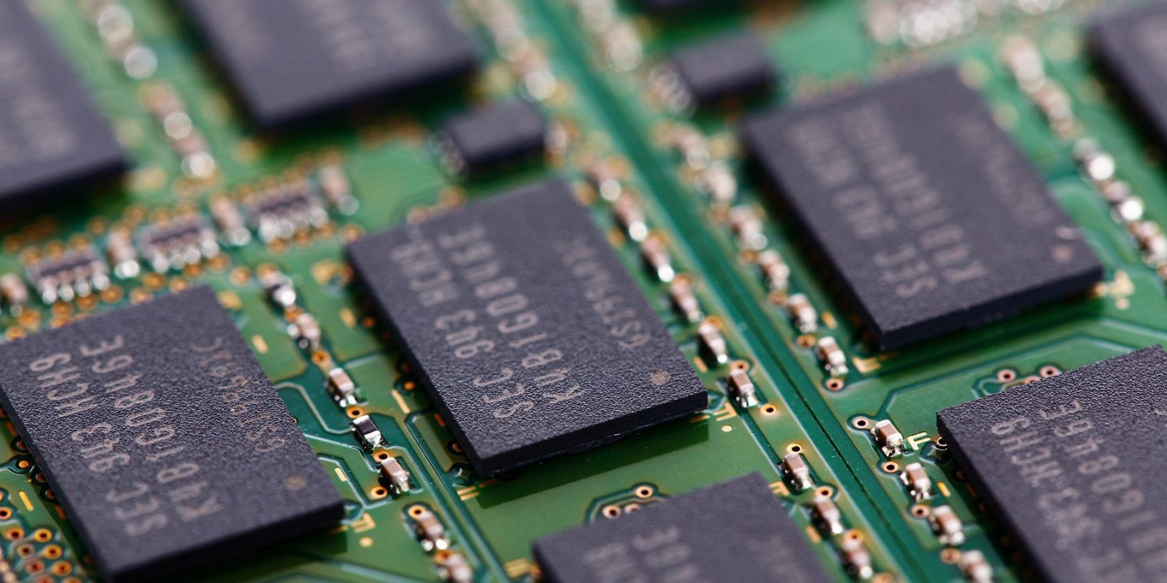 close up shot of RAM chip