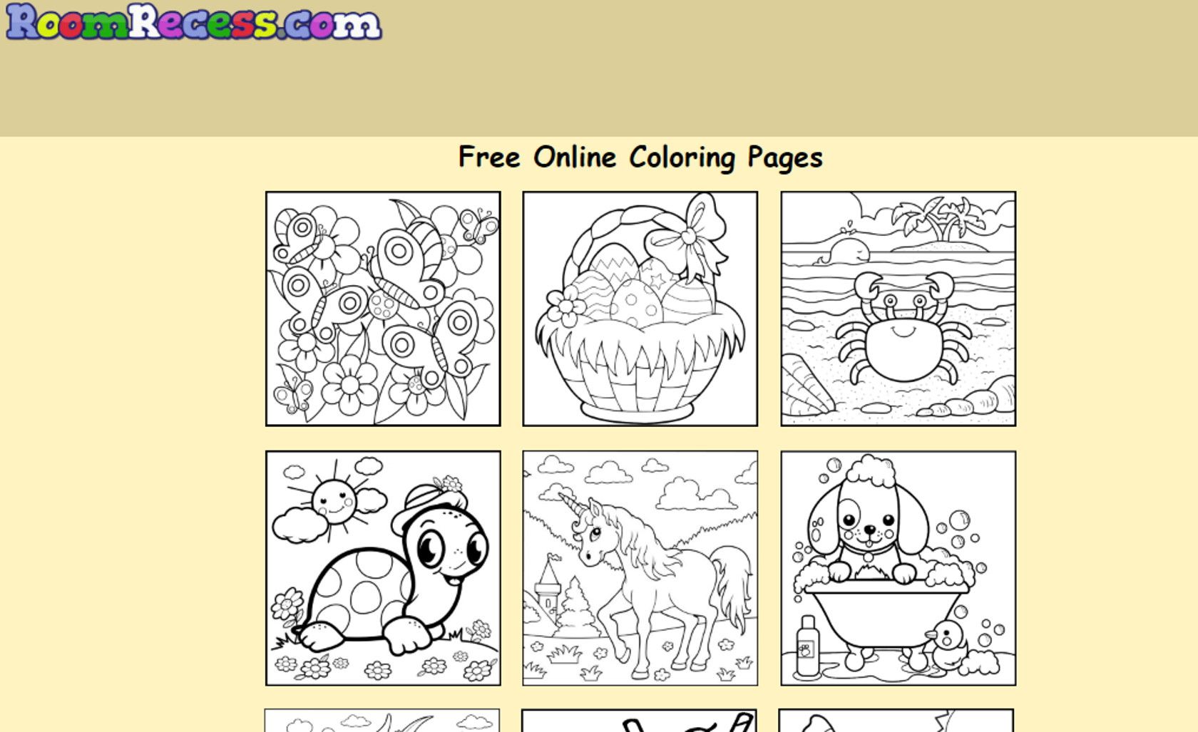 room recess online kids coloring website