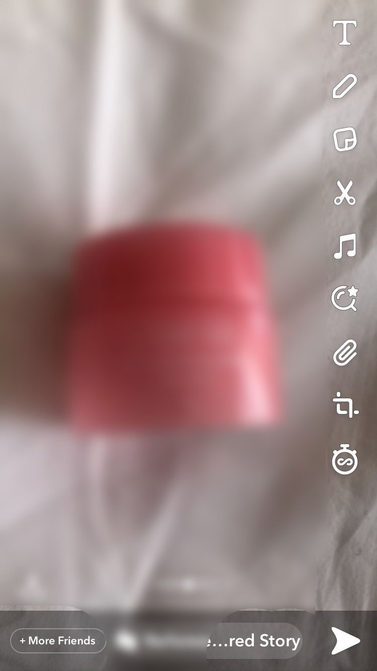 screenshot of lip balm in a shared story on snapchat