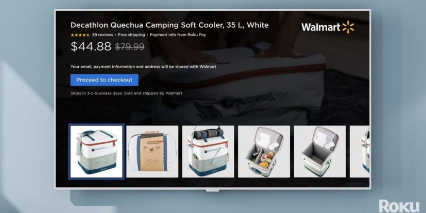 screenshot showing walmart product purchase on roku