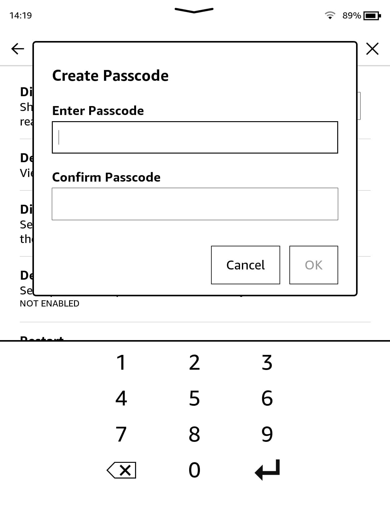 How to set a Kindle passcode