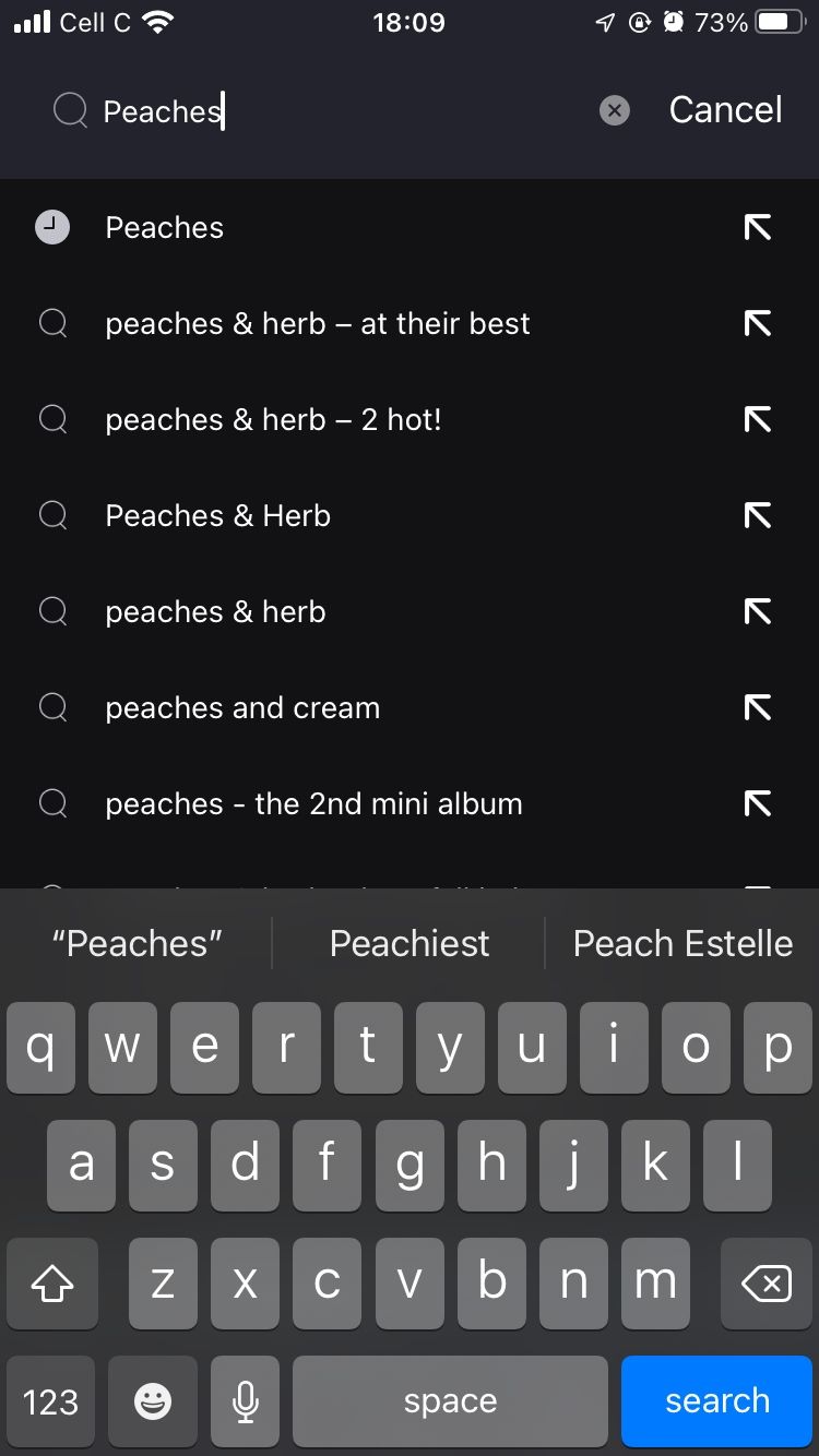 search for peaches song on deezer