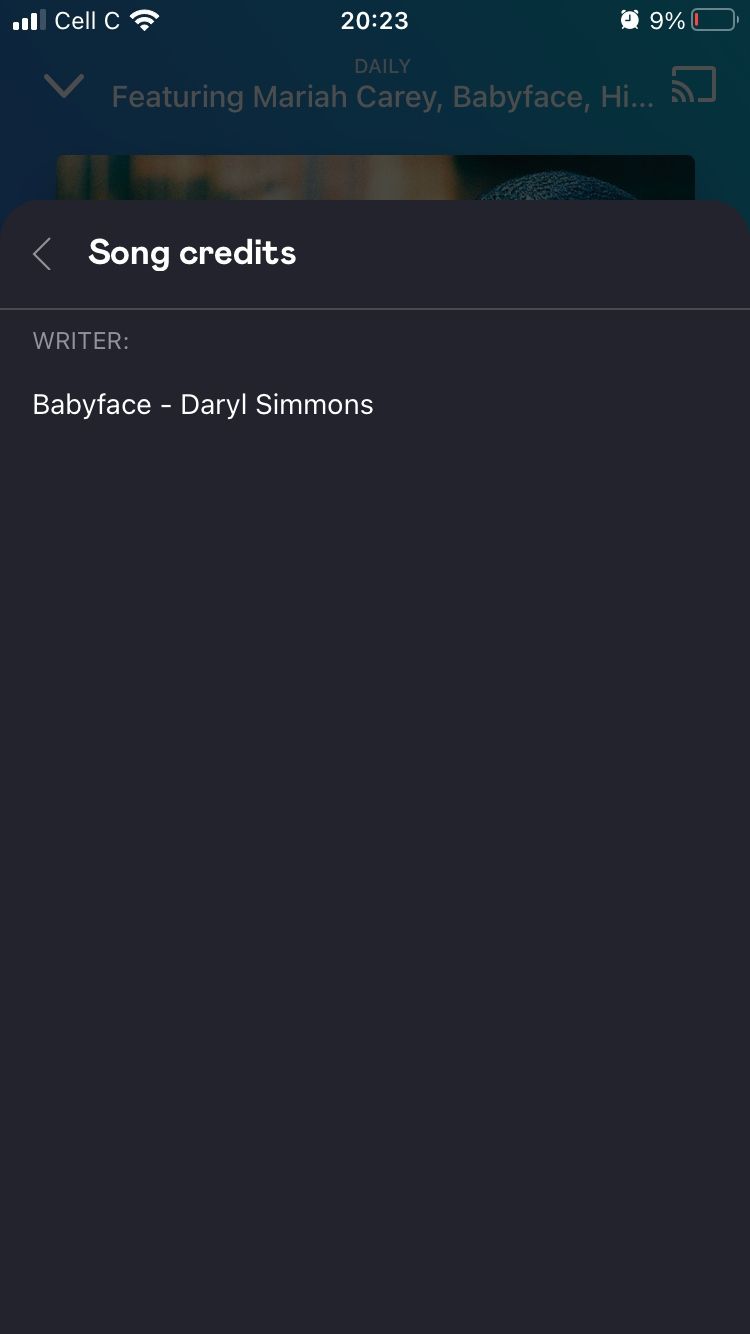 song credits page showing babyface credited for can we talk on deezer