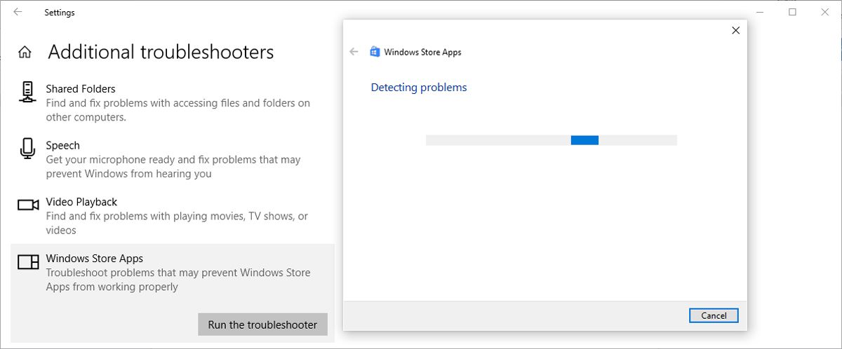Microsoft Store troubleshooter