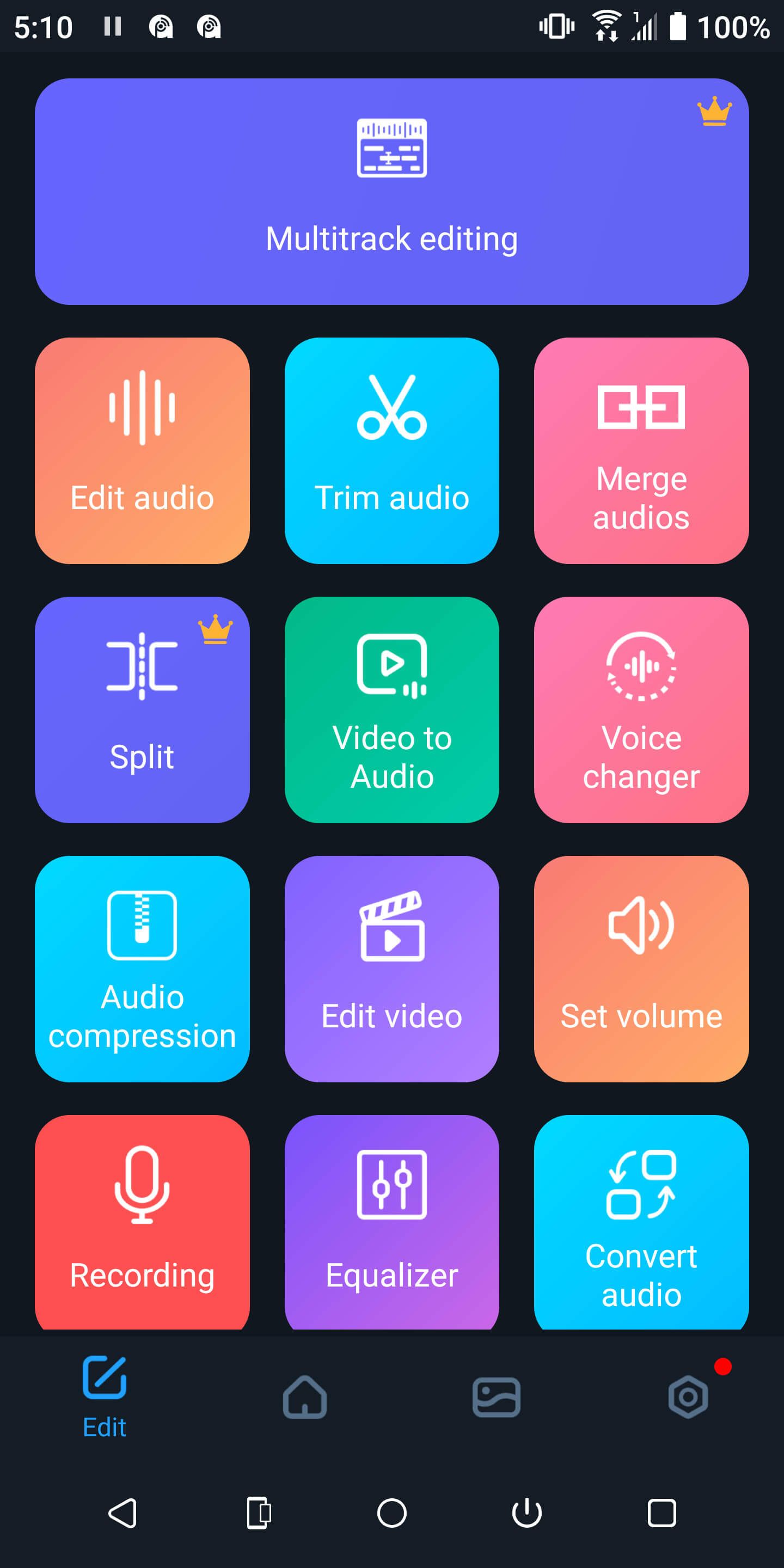 Super Sound Home Screen