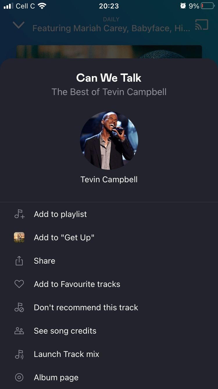 track menu for can we talk song on deezer