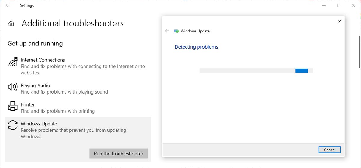 Windows update troubleshooter