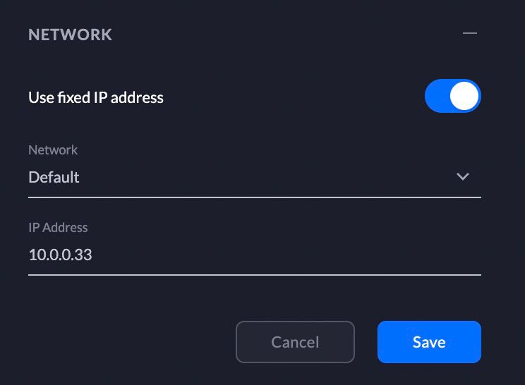 use fixed ip on unifi systems