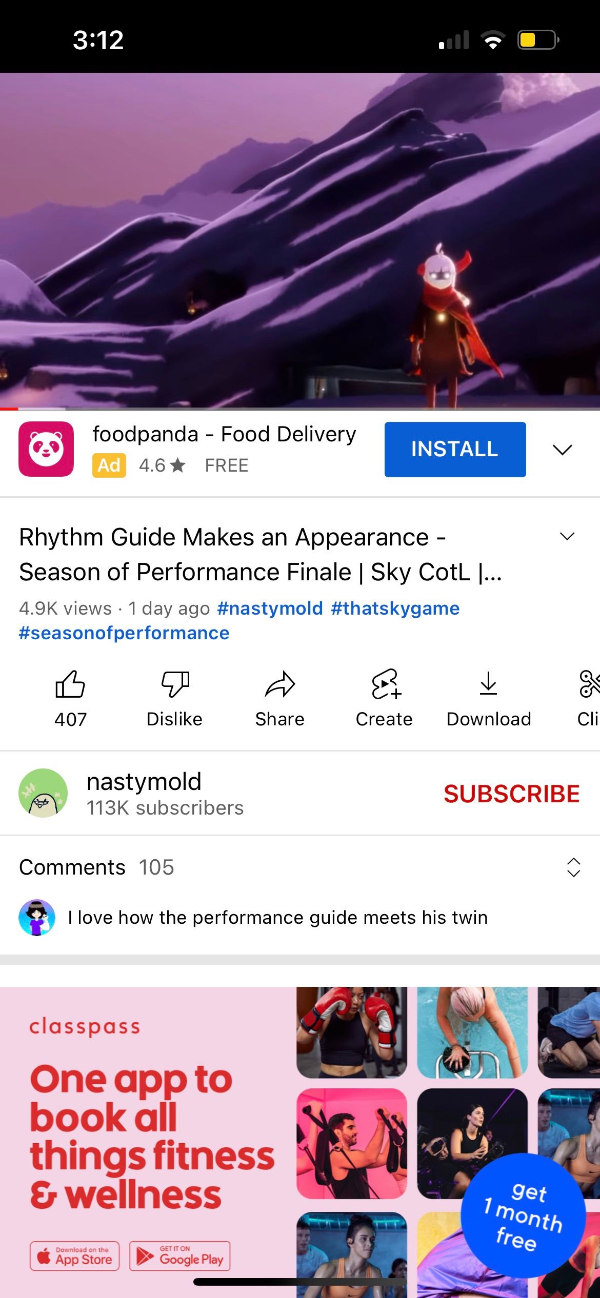 youtube video playing in youtube app