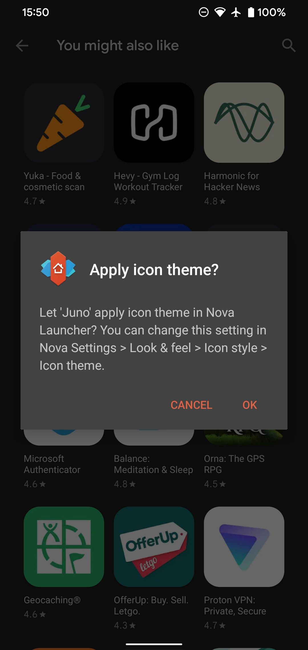 Nova Apply Icons Message