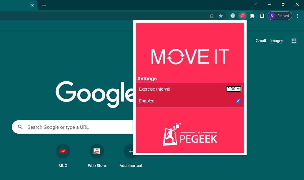Move It Extension Open in Chrome