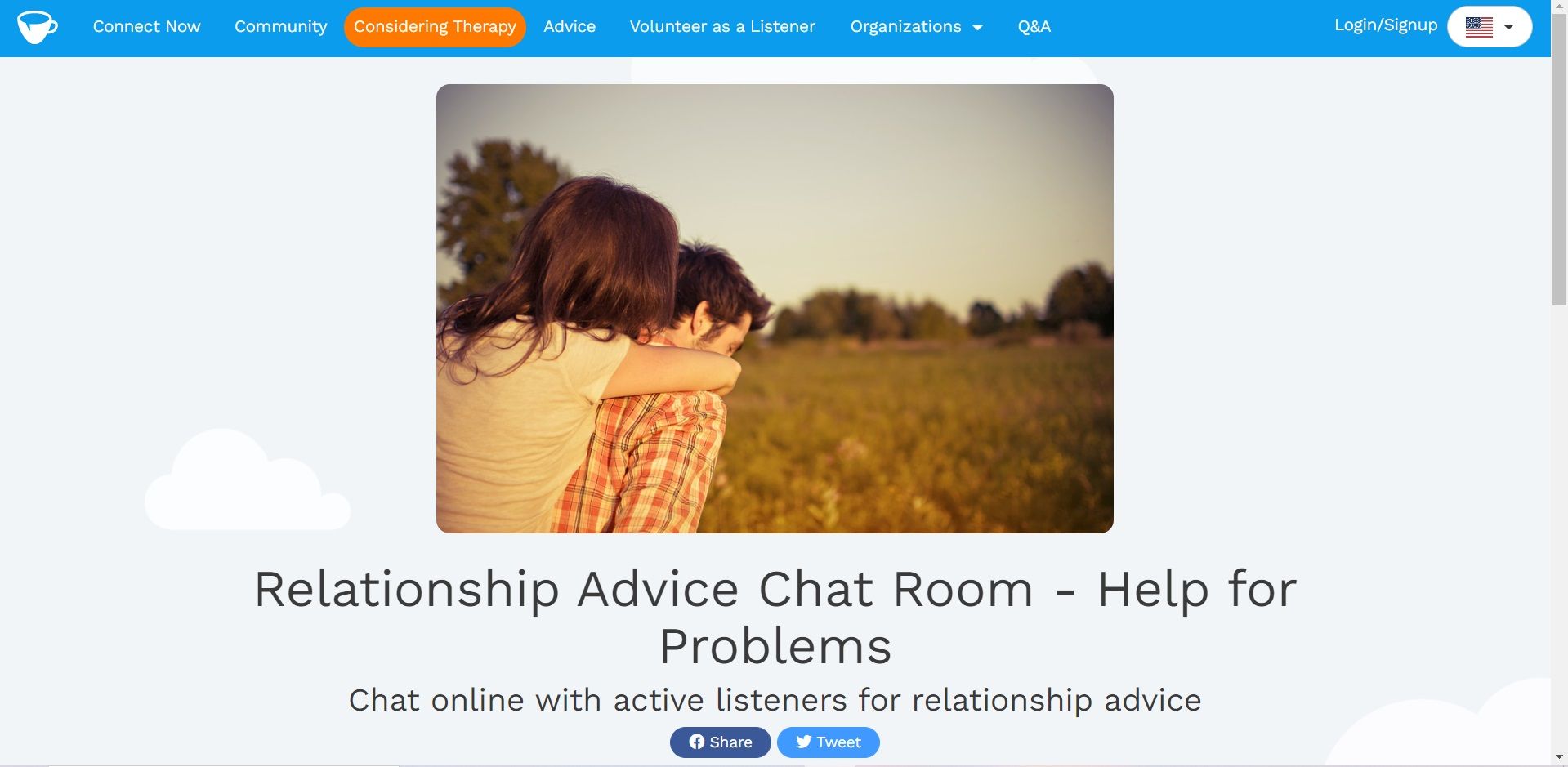 7 Cups relationship advice page