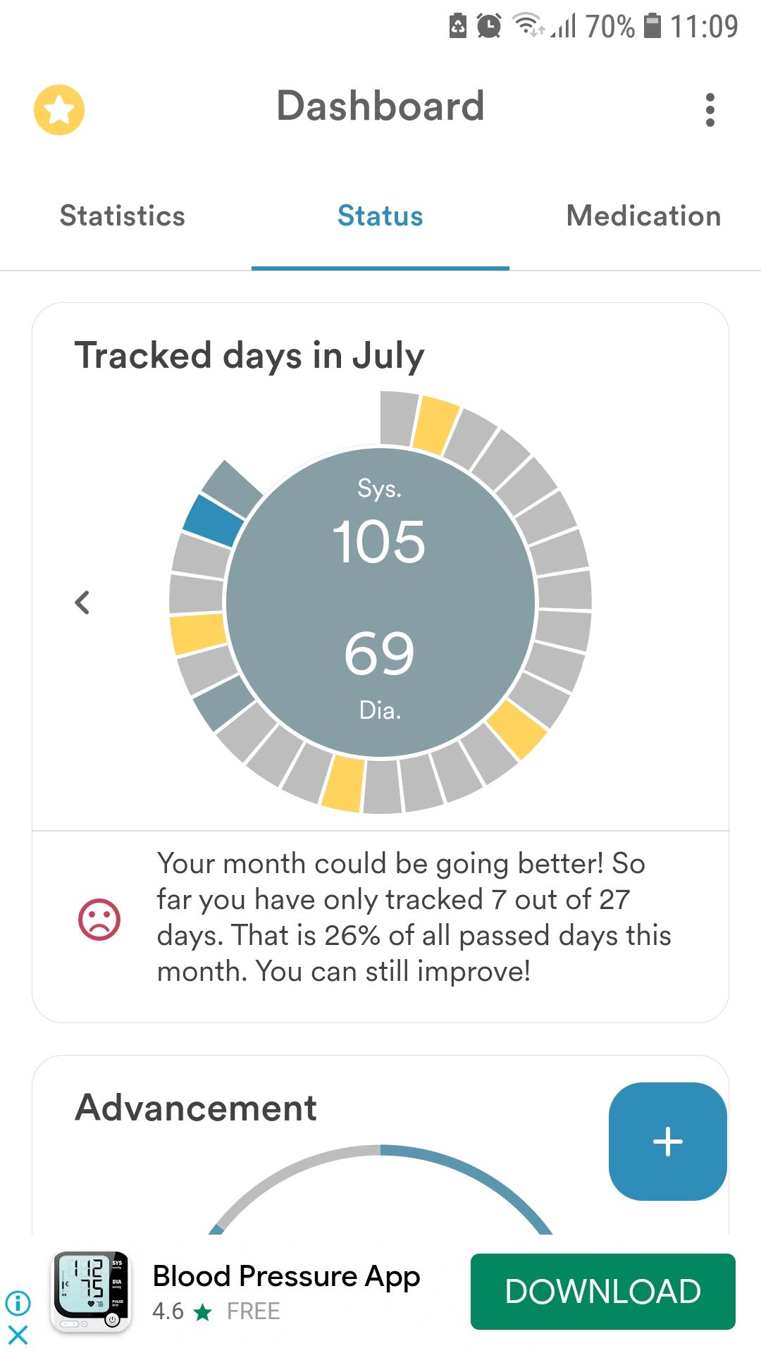 AVAX blood pressure tracker mobile app 