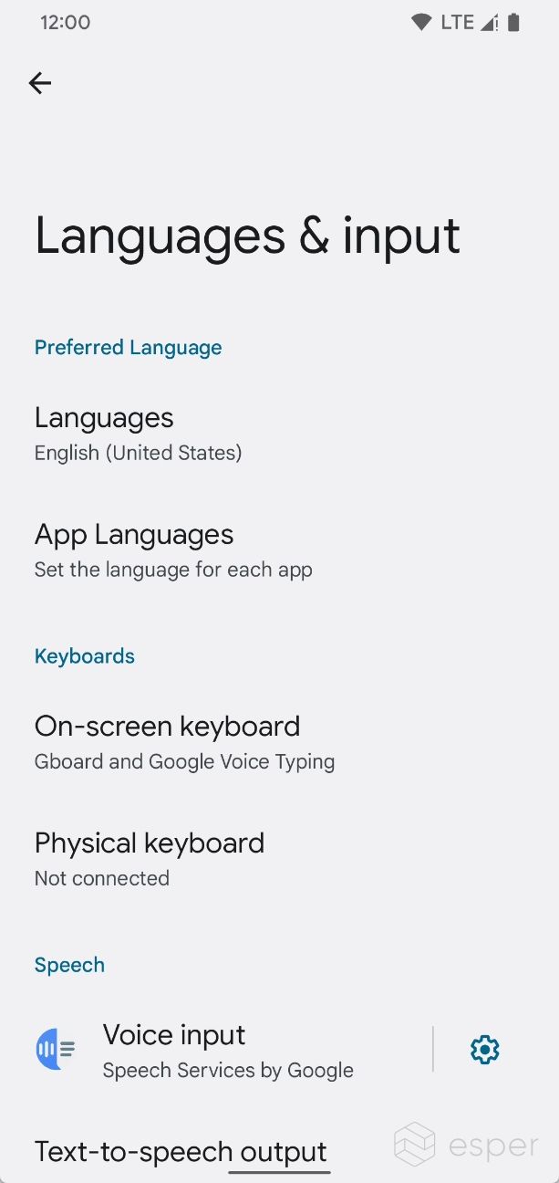 Language settings in Android 13