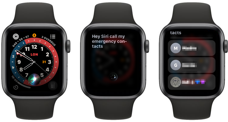 Apple Watch Call Emergency Contacts with Siri
